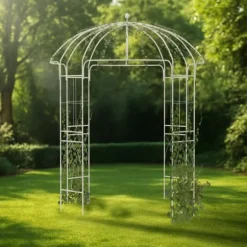 Pavilion Rose Arch - Pergola - Väderbeständig metall - Landsbygdens elegant trädgårdsdekoration