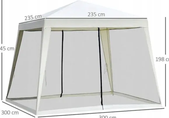 Pavilion 3X3 G1015 VIT MED MYGGNÄT
