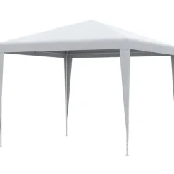 Paviljong 2,7×2,7 m vattenavvisande & vintertålig, vit