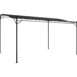 Paviljong antracit 4x3 m 180 g/m² tyg och stål