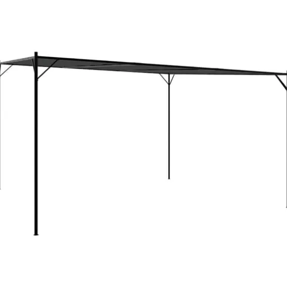 Paviljong antracit 4x4 m 180 g/m² tyg och stål