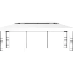 Paviljong för utomhusbruk 6x3 m - Solskydd och regnskydd | Färg: Vit | Storlek: 6x3 m