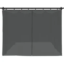 Paviljong med draperi i antracit - Utemöbler för avkoppling | Storlek: 6x3 m | Material: Stål