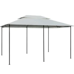 Paviljong med draperier 4x3 m vit