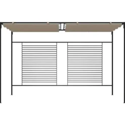 Paviljong med infällbart tak 3x4x2,3 m taupe 180 g/m²
