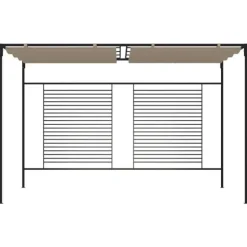 Paviljong med infällbart tak 3x4x2,3 m taupe 180 g/m²