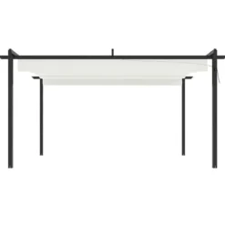 Paviljong med infällbart tak 4x3 m gräddvit - Paviljong - Paviljonger - Home & Living
