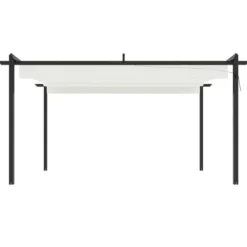 Paviljong med infällbart tak 4x3 m gräddvit