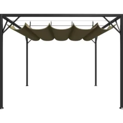 Paviljong med infällbart tak 3x3 m taupe 180 g/m² - Paviljong - Paviljonger - Home & Living