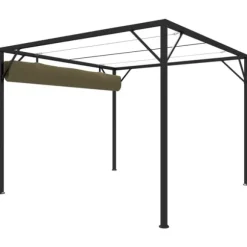 Paviljong med infällbart tak 3x3 m taupe 180 g/m² - Paviljong - Paviljonger - Home & Living
