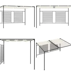 Paviljong med infällbart tak 3x4x2,3 m gräddvit 180 g/m² - Paviljong - Paviljonger - Home & Living