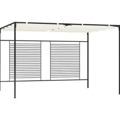 Paviljong med infällbart tak 3x4x2,3 m gräddvit 180 g/m² - Paviljong - Paviljonger - Home & Living