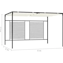 Paviljong med infällbart tak 3x4x2,3 m gräddvit 180 g/m² - Paviljong - Paviljonger - Home & Living