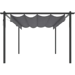 Paviljong med infällbart tak 4x3 m antracit - Paviljong - Paviljonger - Home & Living