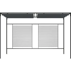 Paviljong med infällbart tak 4x3x2,3 m gräddvit 180 g/m²