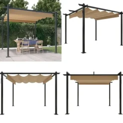 Paviljong med infällbart tak 3x3 m taupe - Paviljong - Paviljonger - Home & Living