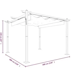 Paviljong med infällbart tak 3x3 m taupe - Paviljong - Paviljonger - Home & Living