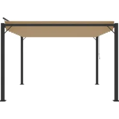 Paviljong med justerbart lamelltak - Uteplatspaviljong | Färg: Taupe | Storlek: 3x3 m