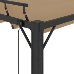 Paviljong med justerbart lamelltak - Uteplatspaviljong | Färg: Taupe | Storlek: 3x3 m