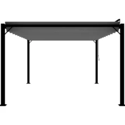 Paviljong med lamelltak 3x4 m antracit tyg och aluminium - Paviljong - Paviljonger - Home & Living