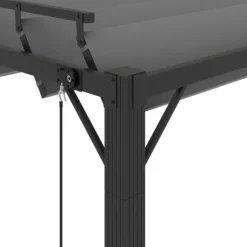 Paviljong med lamelltak 3x4 m antracit tyg och aluminium - Paviljong - Paviljonger - Home & Living