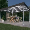 Paviljong med ljusslinga LED 400x300 cm antracit aluminium