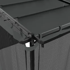 Paviljong med nätväggar - Rostbeständig Stålram | Färg: Antracit | Storlek: 6x3 m