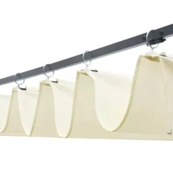 Paviljong med skjutbart tak - Utomhusgazebo i konstrotting | Färg: Brun/Gräddvit | Storlek: 300x300x220 cm