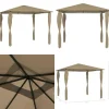 Paviljong med stolpar 3x3x2,6 m taupe 160 g/m² - Paviljong - Paviljonger - Home & Living