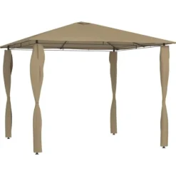 Paviljong med stolpar 3x3x2,6 m taupe 160 g/m² - Paviljong - Paviljonger - Home & Living