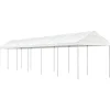 Paviljong med tak vit 13,38x2,28x2,69 m polyeten