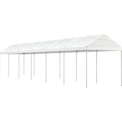 Paviljong med tak vit 13,38x2,28x2,69 m polyeten