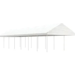 Paviljong med tak vit 15,61x4,08x3,22 m polyeten