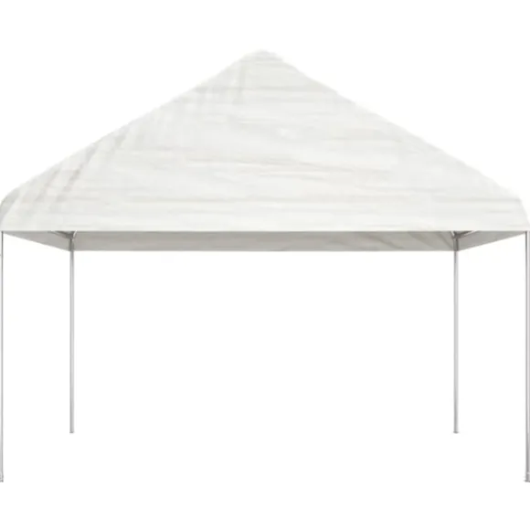 Paviljong med tak vit 15,61x4,08x3,22 m polyeten
