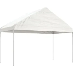 Paviljong med tak vit 15,61x4,08x3,22 m polyeten