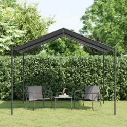 Paviljong 3x3 m i antracit med stålram och polyester | Färg: Antracit | Storlek: 3x3 m