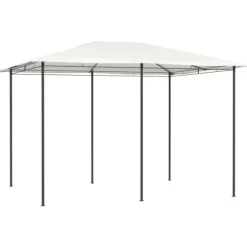 Paviljong 3x4 m med massiv stålkonstruktion - Utomhusskydd för fester | Färg: Gräddvit | Storlek: 3x4x2,6 m