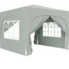 Paviljong 3x3 m pop-up, vattenavvisande, vintertålig, UV-skydd 50+, 4 sidoväggar & väska, ljusgrå