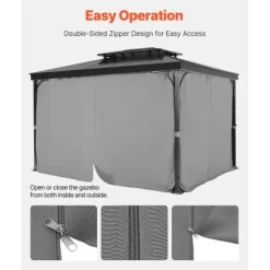 Paviljonggardiner, 283x340x203,5 cm, Grå, Polyester