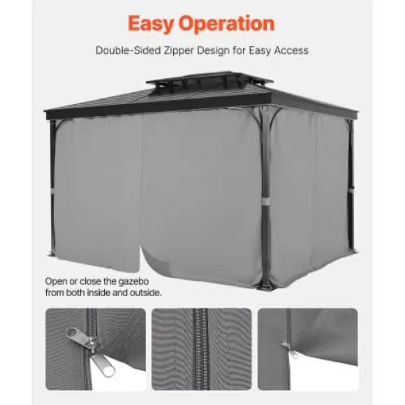 Paviljonggardiner, 283x340x203,5 cm, Grå, Polyester