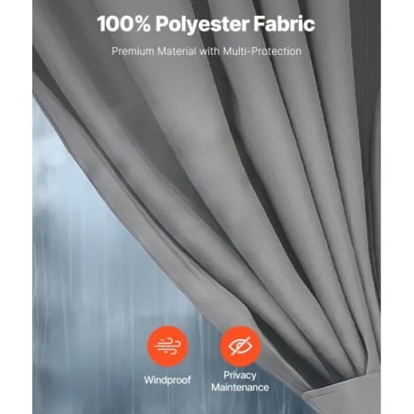 Paviljonggardiner, 283x340x203,5 cm, Grå, Polyester