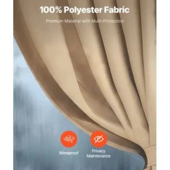 Paviljonggardiner, 340x283x203 cm, Khaki, Vattentät polyester