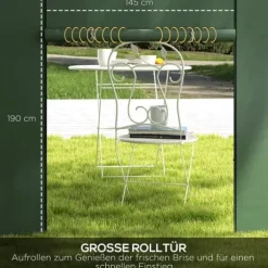 Paviljongsidor 2-pack 3x3/3x6 m, fönster & kardborre, vattentäta oxford, gröna