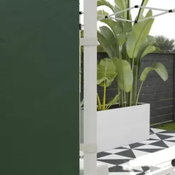 Paviljongsidor 2-pack 3x3/3x6 m, fönster & kardborre, vattentäta oxford, gröna