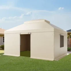 Paviljongtak, 3,66x4,87 m, Beige, PE, Förvaring för alla väder