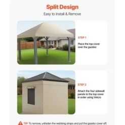 Paviljongtak, 3,66x4,87 m, Beige, PE, Förvaring för alla väder