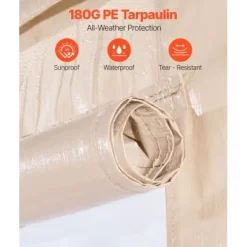 Paviljongtak, 3,66x4,87 m, Beige, PE, Förvaring för alla väder