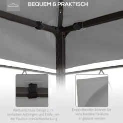 Paviljongtak 3x4 m, ersättningstak i polyester, ljusgrå, vädertåligt