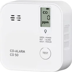 PENTATECH CO50 Kolmonoxid-detektor inkl. 10 års batteri, med intern sensor batteri Detektering Kolmonoxid