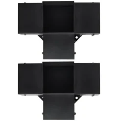 Pergola beslagssats, 4-vägs hörnbeslag 2 st, 14,2x14,2 cm, svart, stål